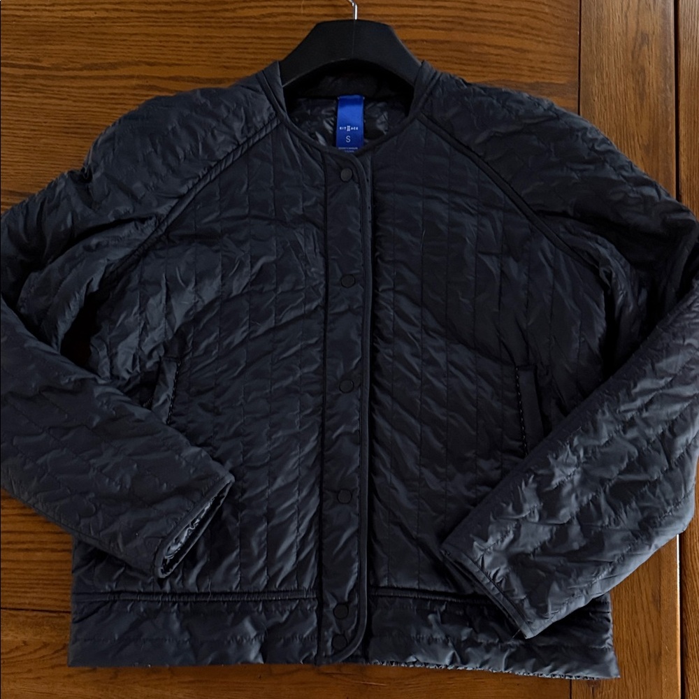 Kit and Ace Women's Black Quilted Reversible Bomber Jacket